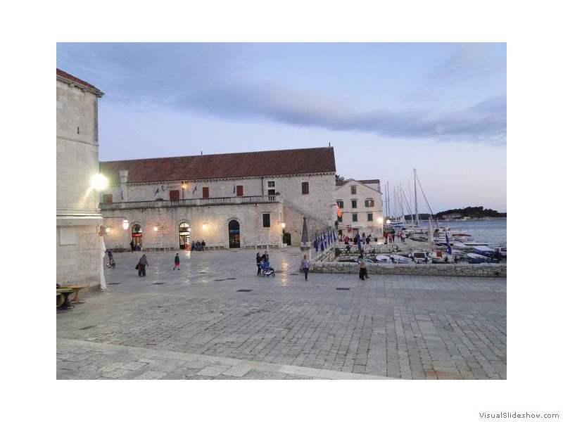 Hvar Town Square and Harbour at Night, Croatia