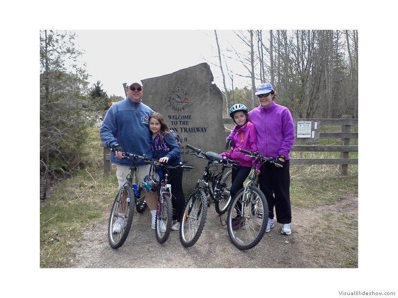 John, Amy, Laura and Karen at Mile 0 on the Caledon Trailway