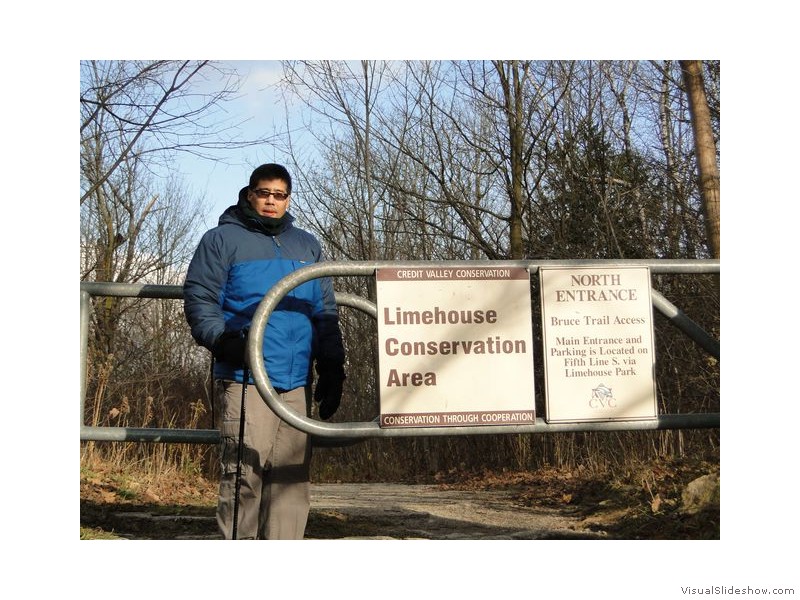 Mike at Entrance to Limehouse Conservation Area