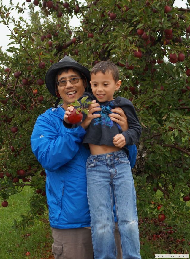 Mike and Connor with Picked Apple 2