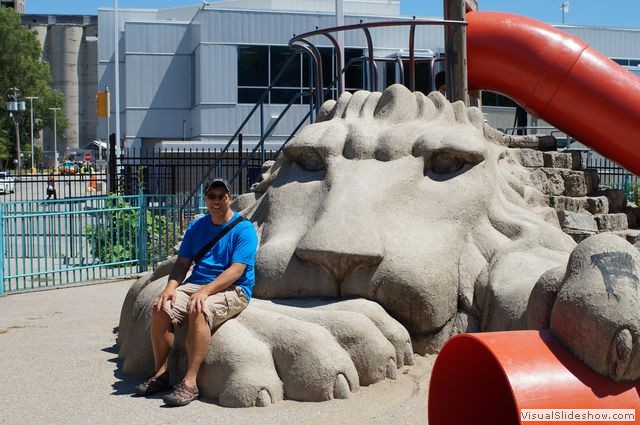 Mike by Lion Sculpture, Toronto Playground