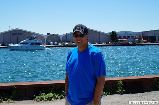 Mike in Front of the Porter Sign