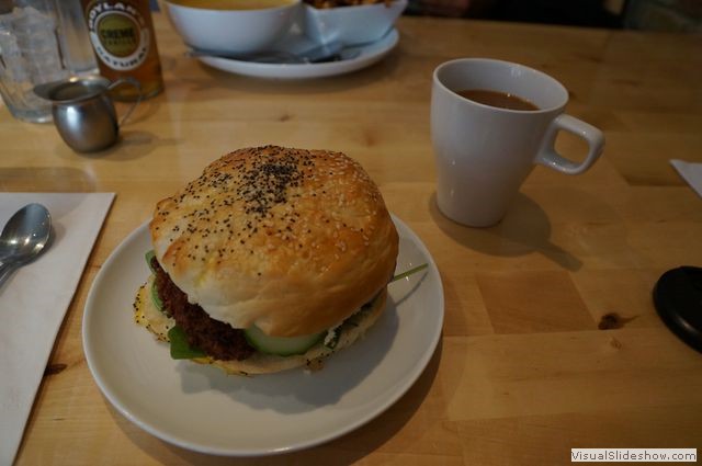 Corn and Chickpea Fritter Sandwich