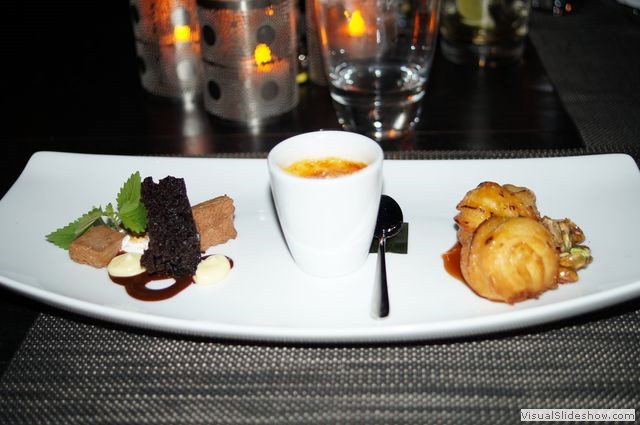 Dessert Trio of Rocky Road, Creme Brulee, Creme Brulee Donuts