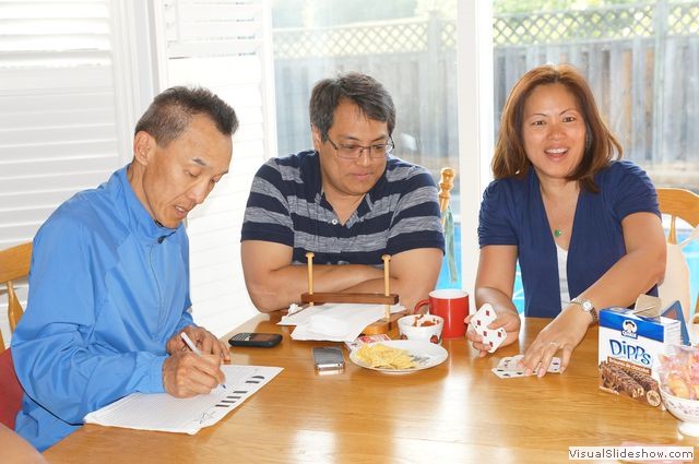 Babe, Brian, Lisa Playing Oh Hell