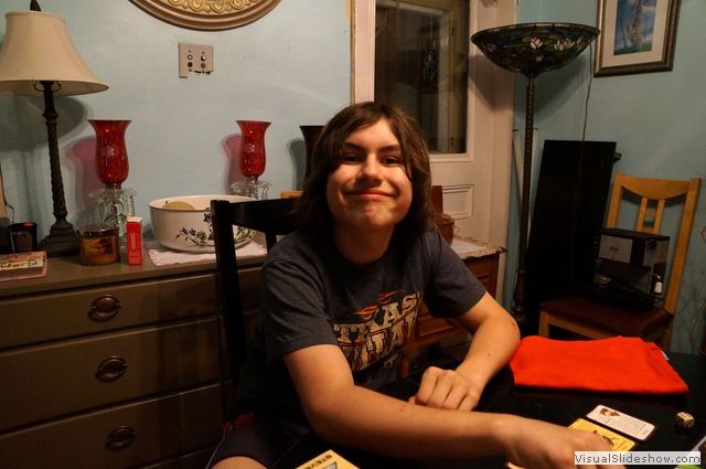 Mason Playing Munchkin