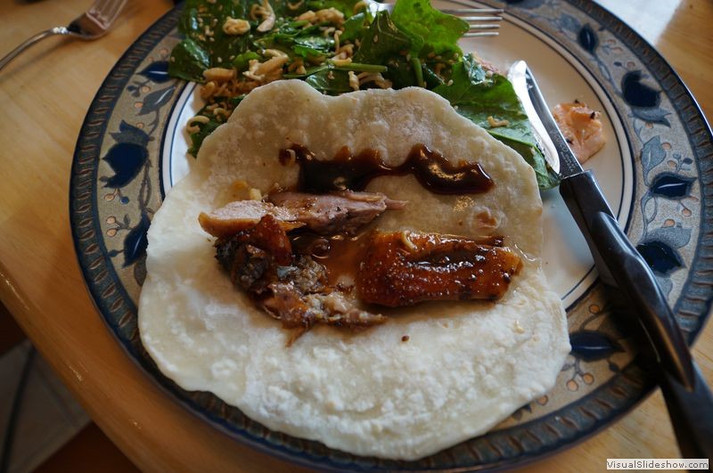 Duck Pancakes and Asian Salad