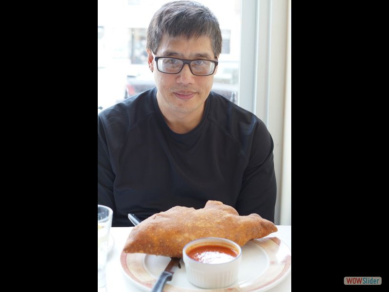 Mike with the Huge Panzerotti