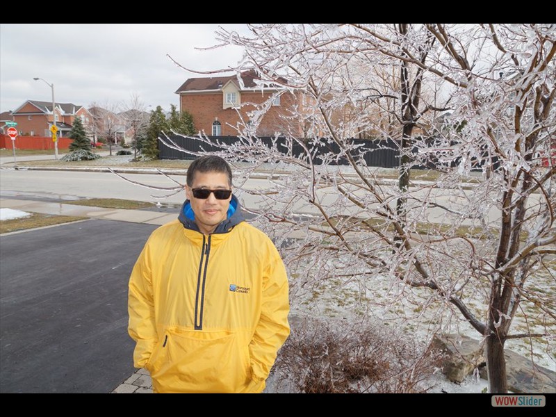 Mike by Tree with Ice