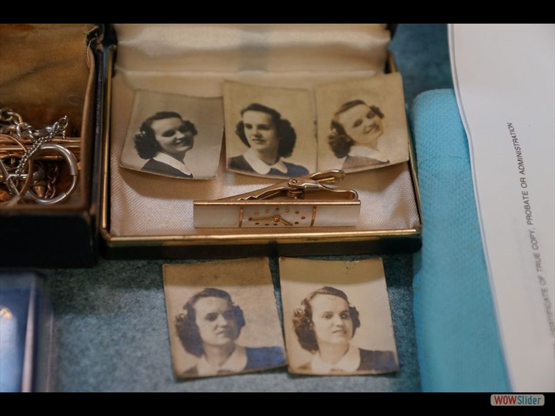 Tie Clip and Photos of Marjorie