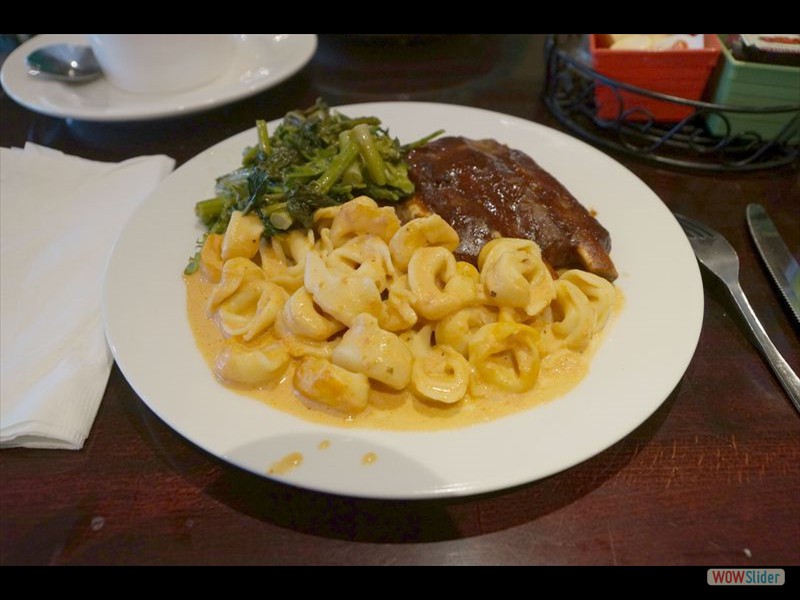 Cappuccino Bakery - Rapini, Ribs and Cheese Pasta with Rose Sauce