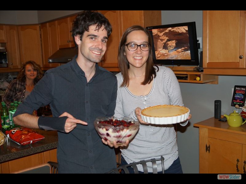 Colin and Celina with Berry Trifle and Key Lime Pie