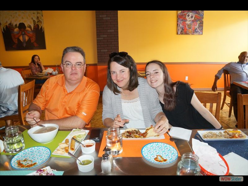 John, Karen and Laura at La Catrina in Brampton