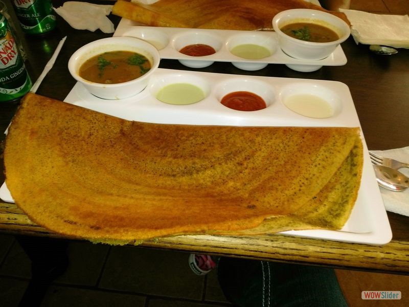 Rajdhani Restaurant - Huge Dosa with Sauces