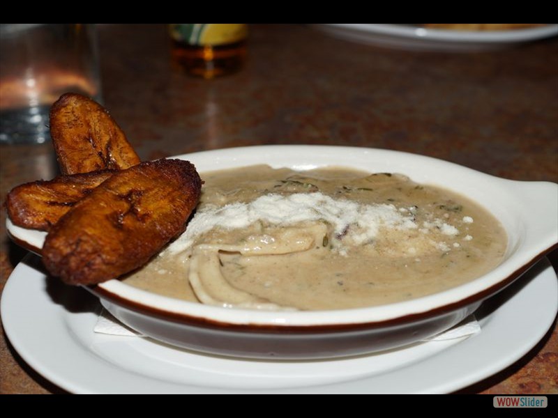 Soulvye Ravioli with Fried Plantain