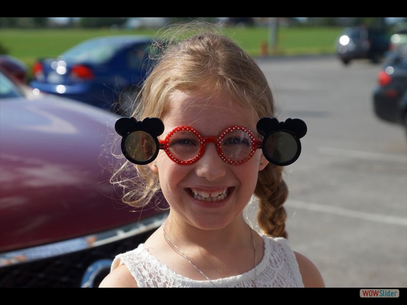 Alysa with Mickey Mouse Sunglasses