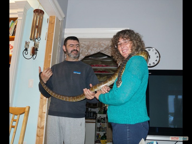 Andrew and Melanie with Rick the Snake