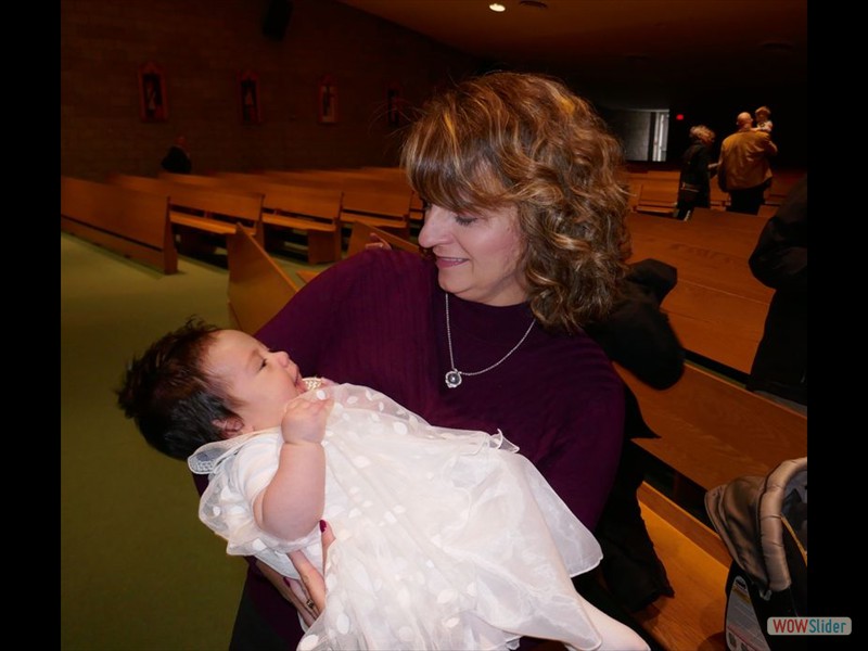 Sarah Baptism - Rhonda Holding Sarah