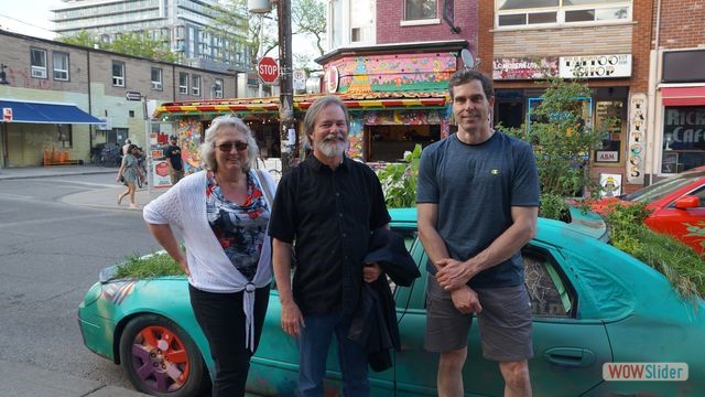 Carol, Bruce, Steve with Weed Car