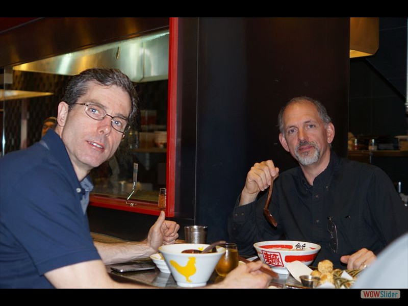 Kinton Ramen - Steve and Corey with their Soups