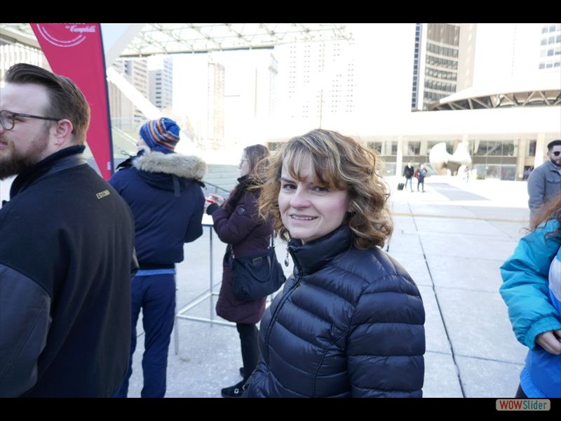 Toronto City Hall - Rhonda Waiting at the Campbell's Food Truck