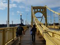 Mike and Cathy Walking on the Roberto Clemente Bridge, also known as the Sixth Street Bridge