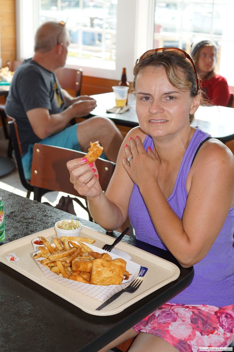 Rhonda at Herbert's Fish and Chips, Killarney