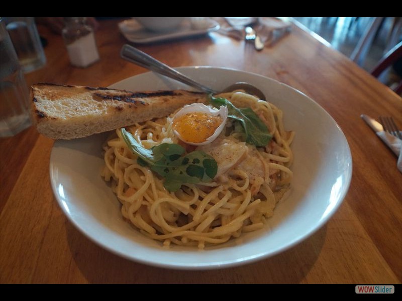 Cafe de La Grave - Spaghetti Carbonara with Smoked Scallops