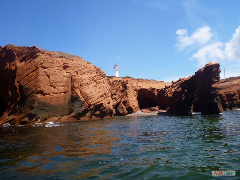 Kayaking Iles de la Madeleine 12 - Lighthouse on the Cliff